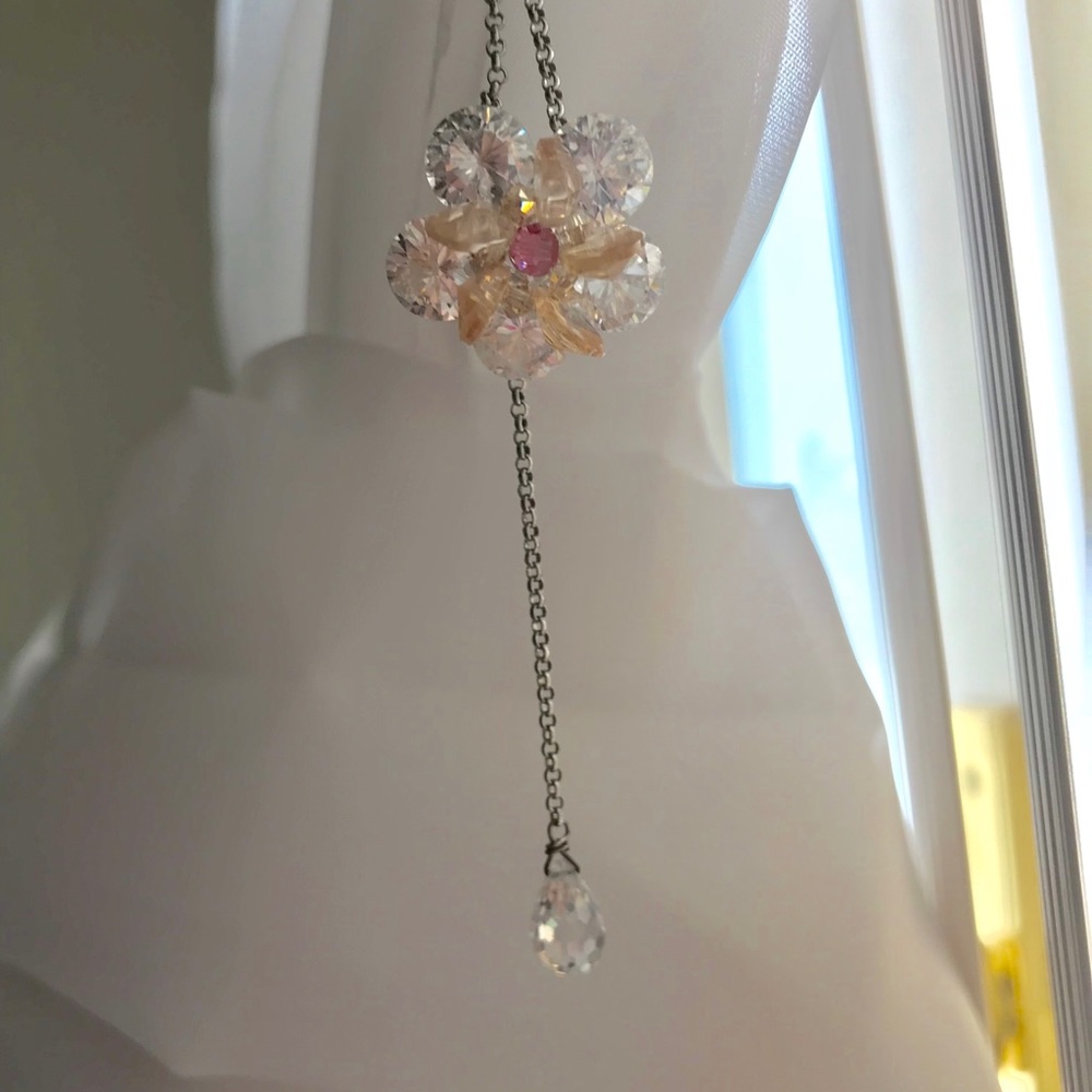 diamond jewel flower necklace